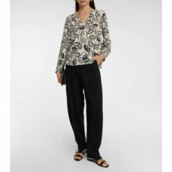 Velvet Printed Crêpe Blouse