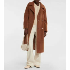 Velvet Reina Double-breasted Faux Shearling Coat