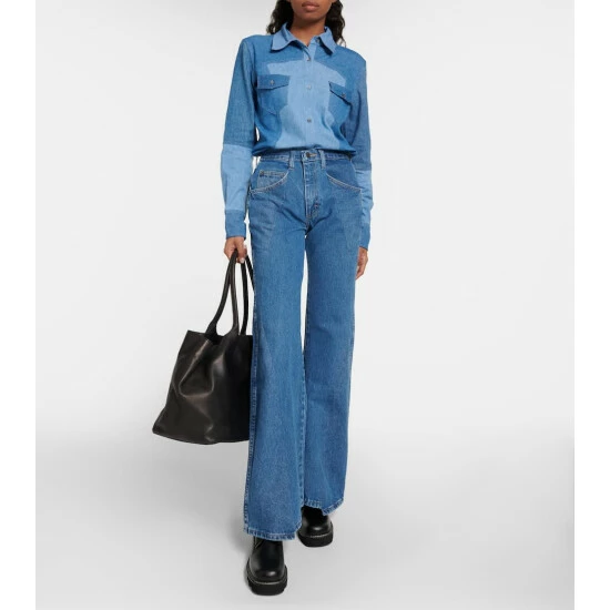 Gabriela Hearst Foster Patchwork Flared Jeans 3 Gabriela Hearst Foster Patchwork Flared Jeans