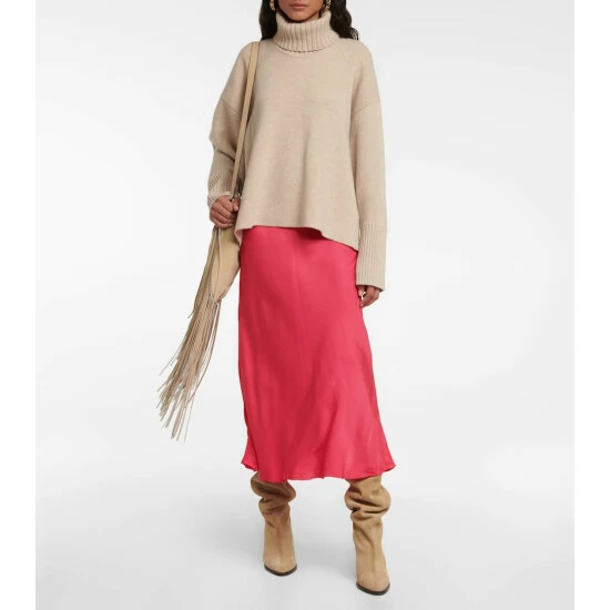 Velvet Aubree Satin Midi Skirt 3 Velvet Aubree Satin Midi Skirt