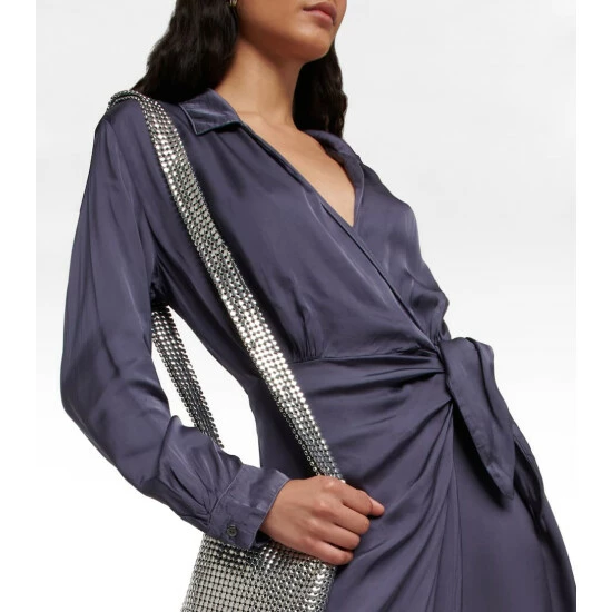 Velvet Wrap Satin Maxi Dress 5 Velvet Wrap Satin Maxi Dress - Image 3