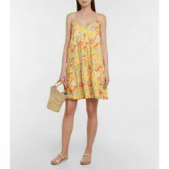 Velvet Floral Cotton Minidress