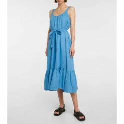 Velvet Elara Linen Midi Dress