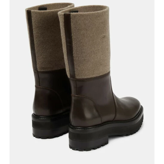 Gabriela Hearst Aidan Leather And Cashmere Felt Boots 4 Gabriela Hearst Aidan Leather And Cashmere Felt Boots - Image 2