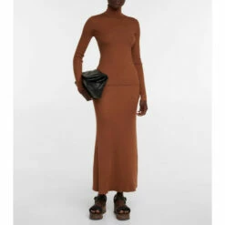 Gabriela Hearst Epper Ribbed-knit High-rise Midi Skirt