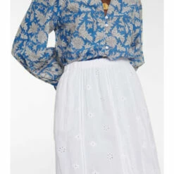 Velvet Wynne Broderie Anglaise Midi Skirt -Gabriela Hearst Sales unnamed file 690