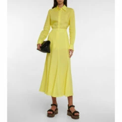 Gabriela Hearst Tate Linen Midi Skirt