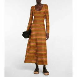 Gabriela Hearst Hank Striped Wool-blend Maxi Dress