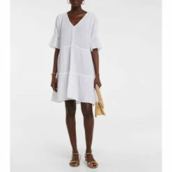 Velvet Brianne Cotton Gauze Tiered Minidress