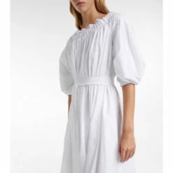 Gabriela Hearst Galetta Off-shoulder Cotton Midi Dress -Gabriela Hearst Sales unnamed file 889